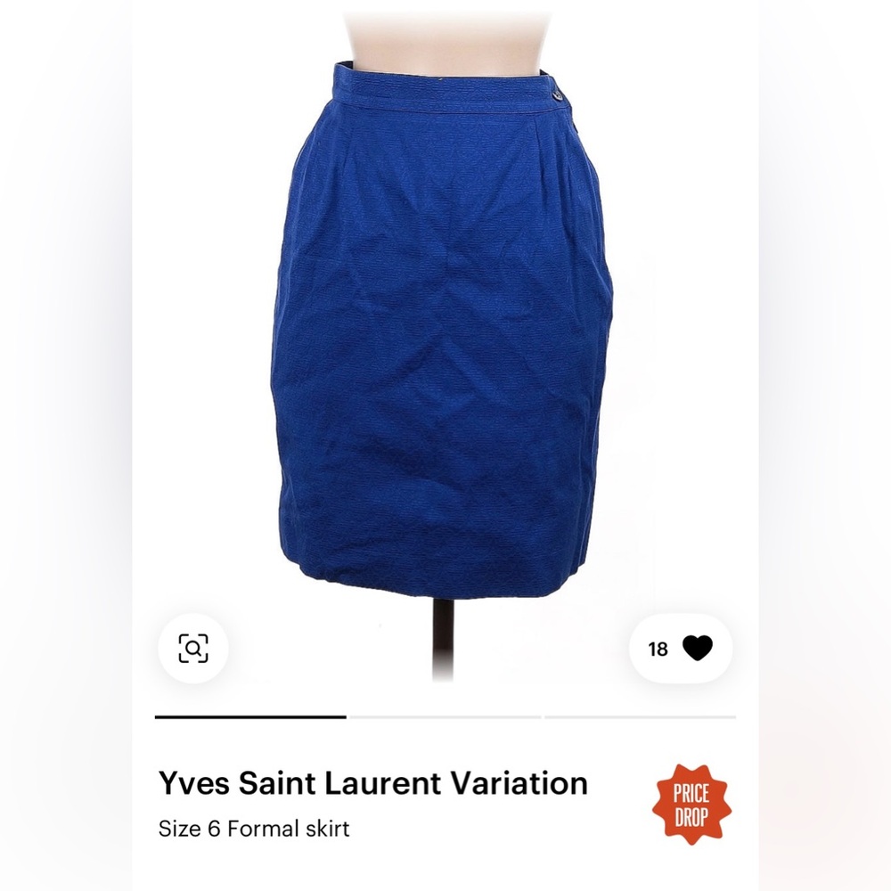 Yves Saint Laurent Vintage Blue Pencil Skirt size 6